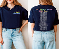 JLS Tour 2025 T-Shirt: Rainbow Glitter Logo, UK Tour Dates - Quick Turnaround