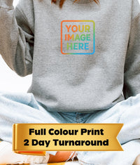 Personalised Custom Hoodie with Full Colour Design, Unisex, 2-Day Turnaround, Gift, Events & Workwear