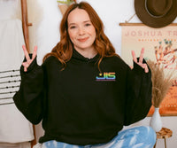 JLS 2025 Tour Hoodie: The Club Is Alive, Rainbow Sparkle Glitter Effect Logo