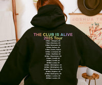 JLS 2025 Tour Hoodie: The Club Is Alive, Rainbow Sparkle Glitter Effect Logo