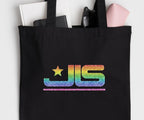JLS Rainbow Glitter Logo Tote Bag: Music Fan Merch