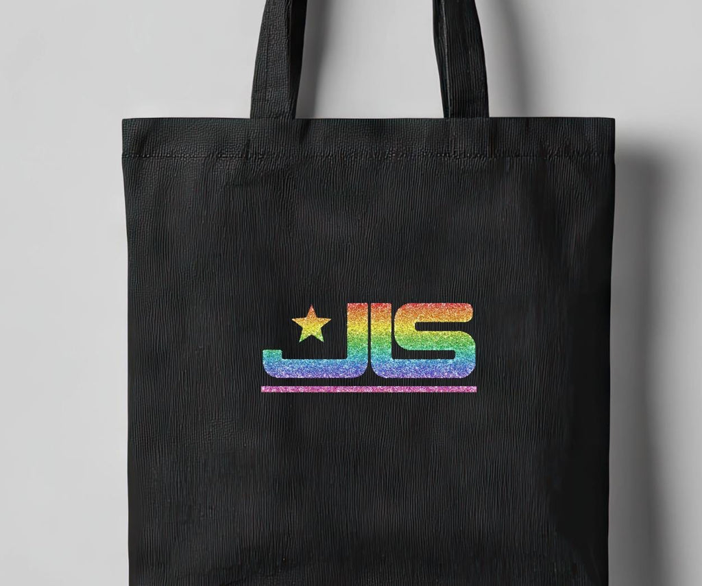 JLS Rainbow Glitter Logo Tote Bag: Music Fan Merch