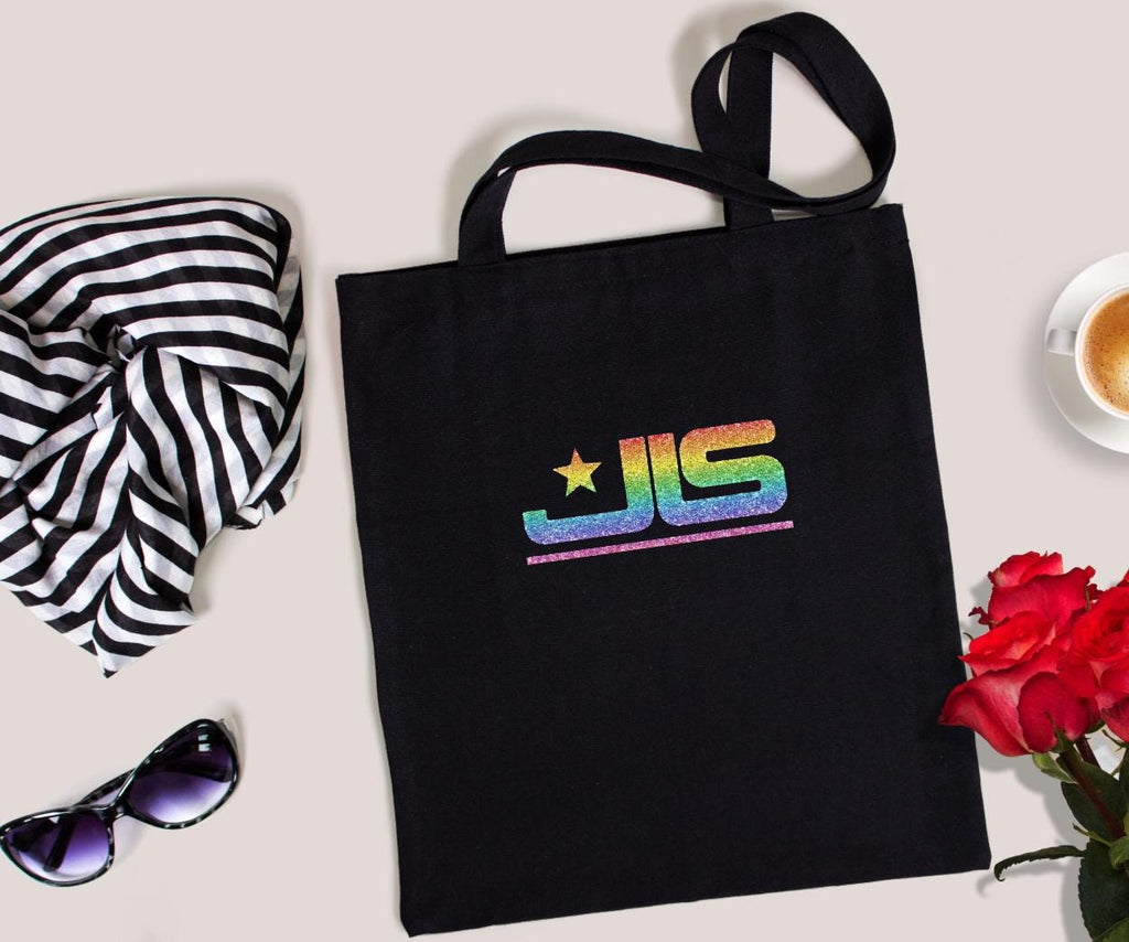 JLS Rainbow Glitter Logo Tote Bag: Music Fan Merch