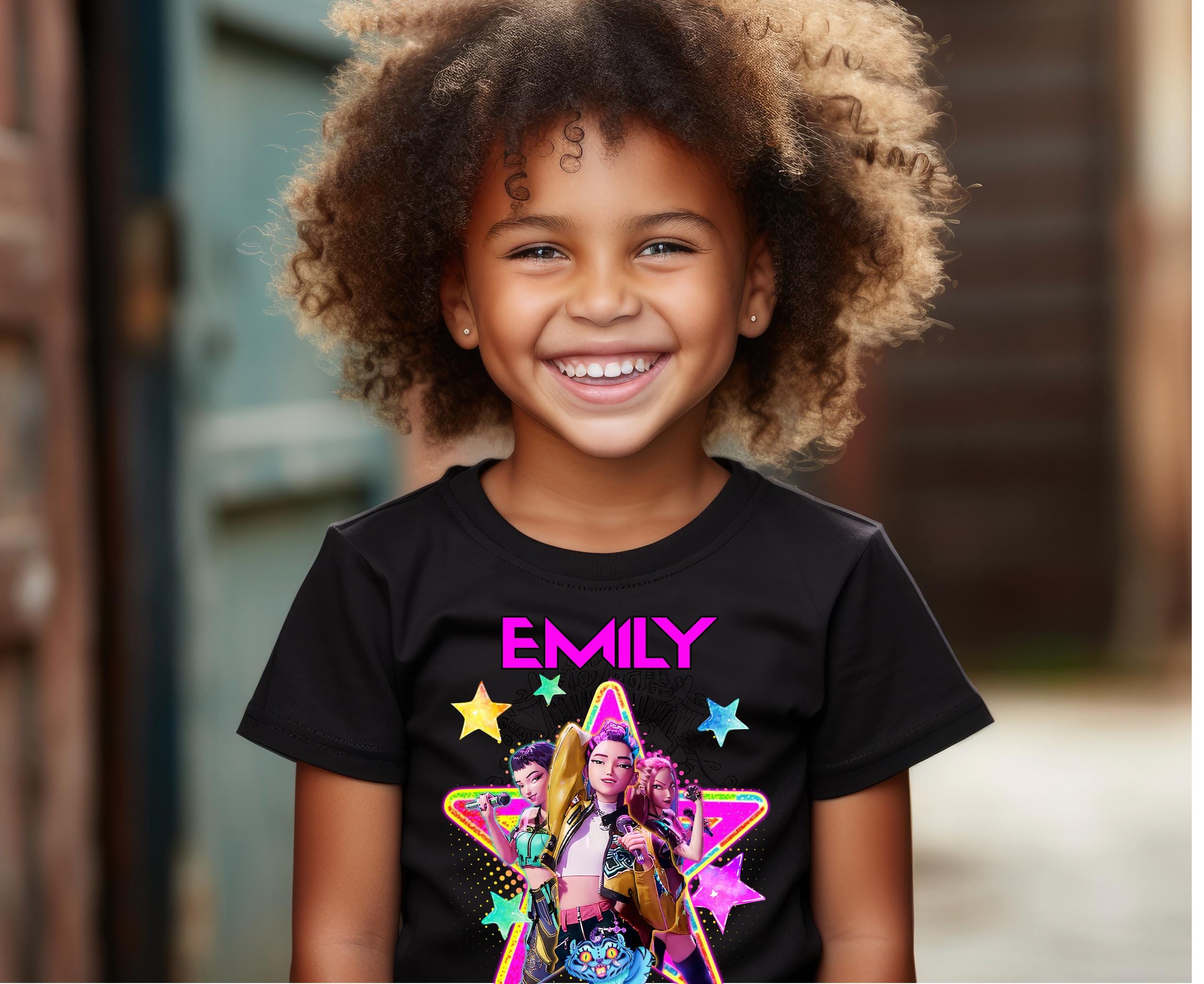 Personalised K-Pop Demon Hunters Kids T-Shirt | Custom Huntrix Name Shirt | Birthday Outfit