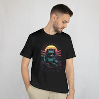 DJ Cat Retro Vibes T-Shirt in Black