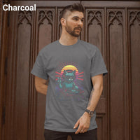 DJ Cat Retro Vibes T-Shirt Colour Sample CHARCOAL