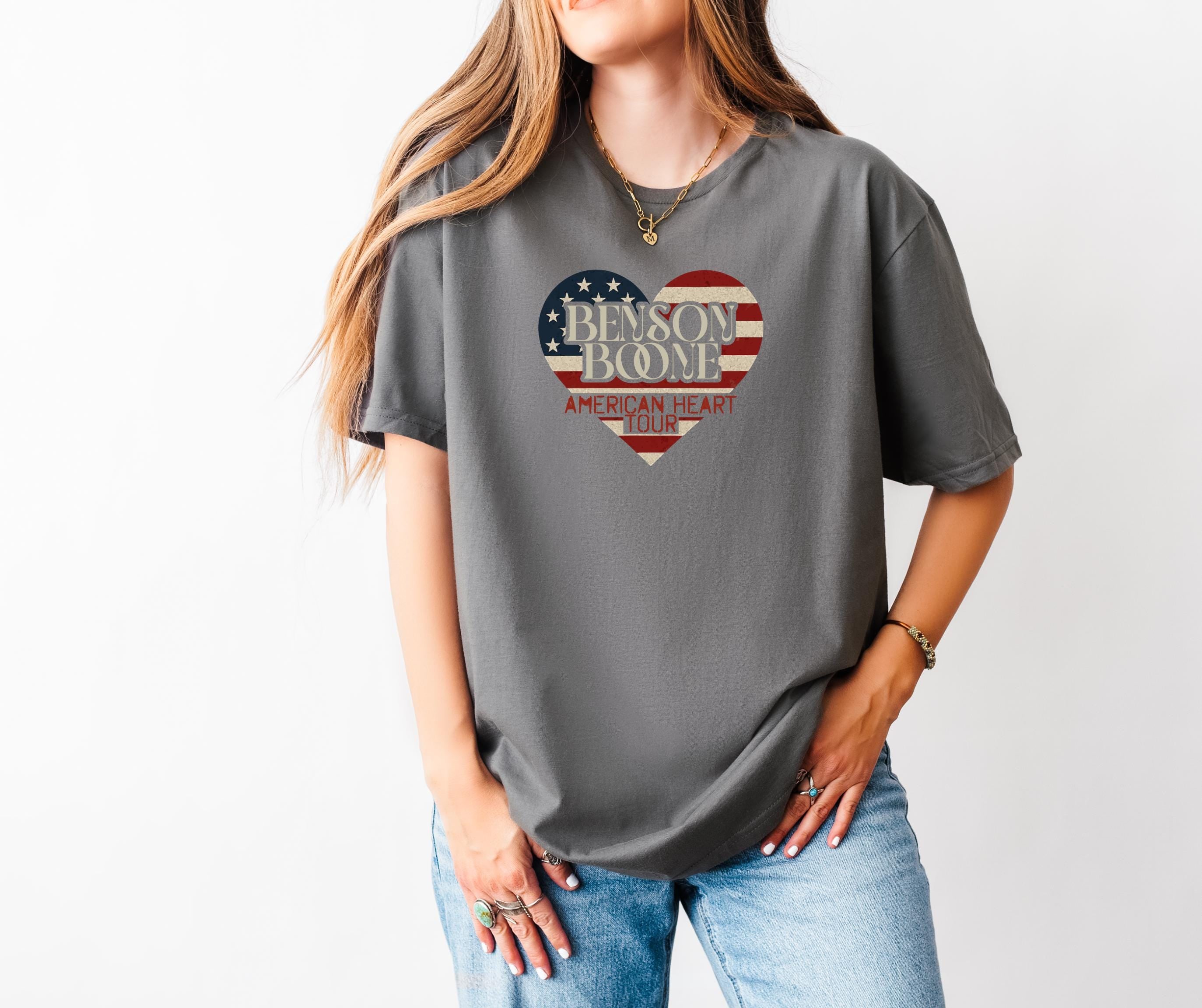 Benson Boone American Heart Tour T-Shirt | Retro Style, Music Gift