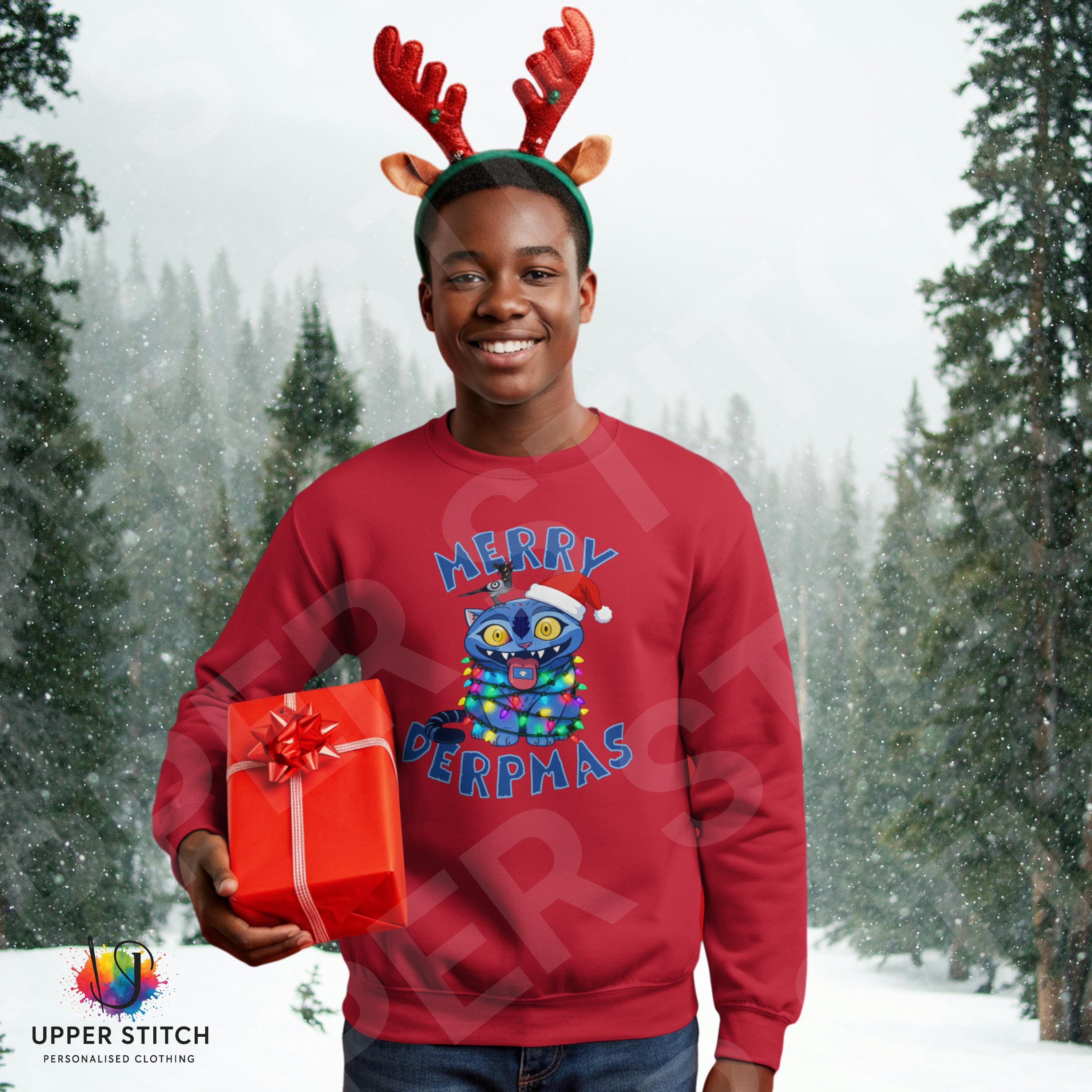 Merry Derpmas Sweatshirt in Red