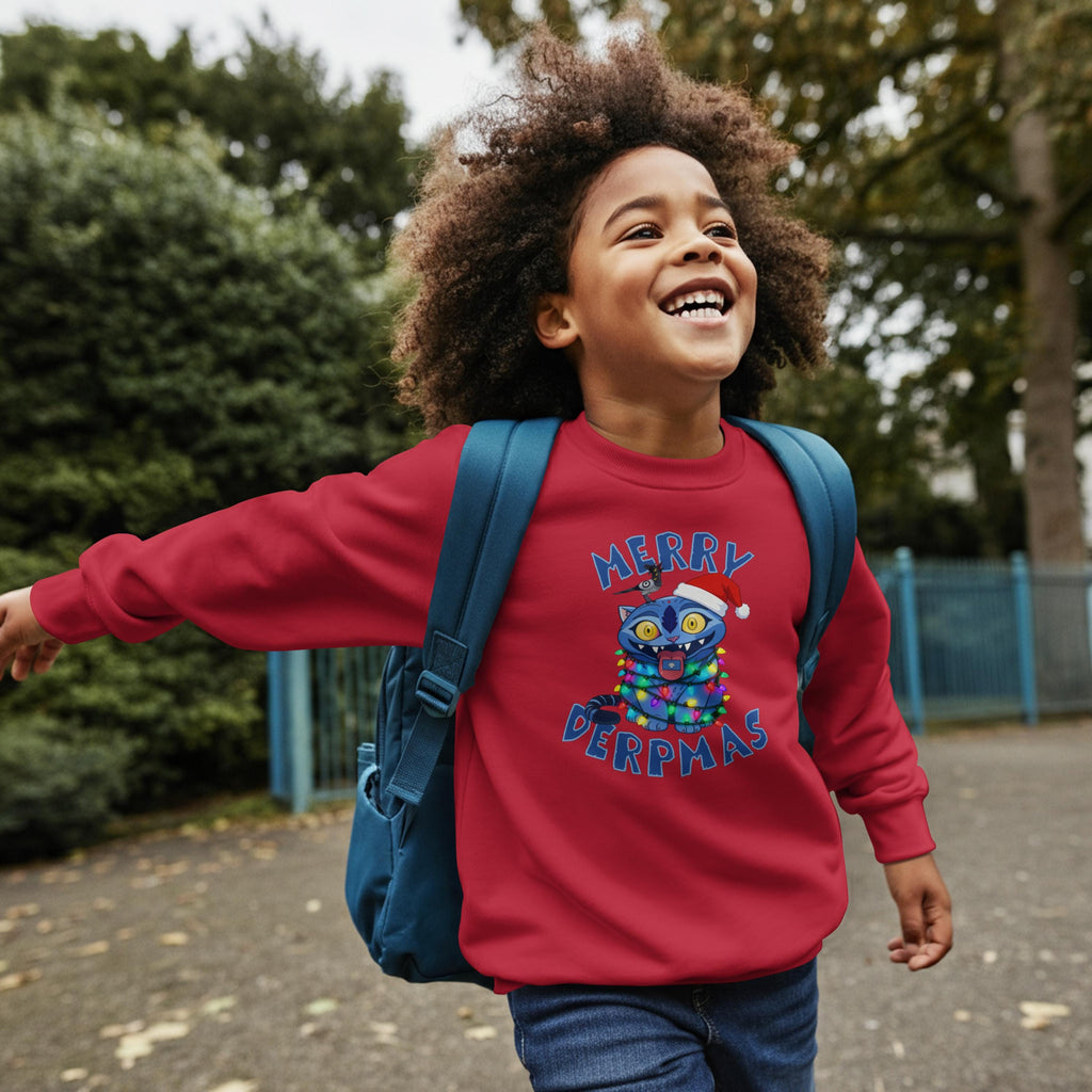 Merry Derpmas Sweatshirt in Childs Red