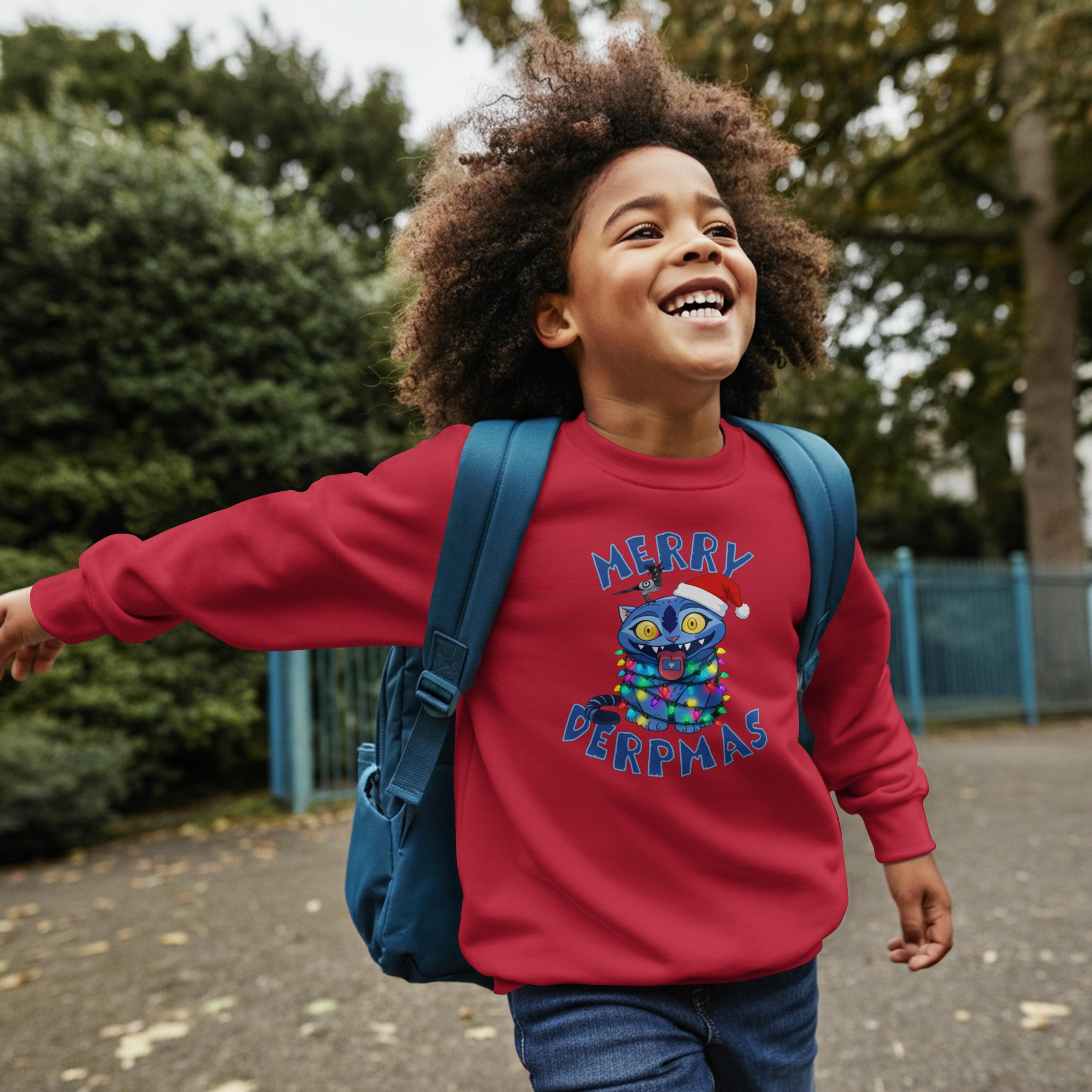 Merry Derpmas Sweatshirt in Childs Red