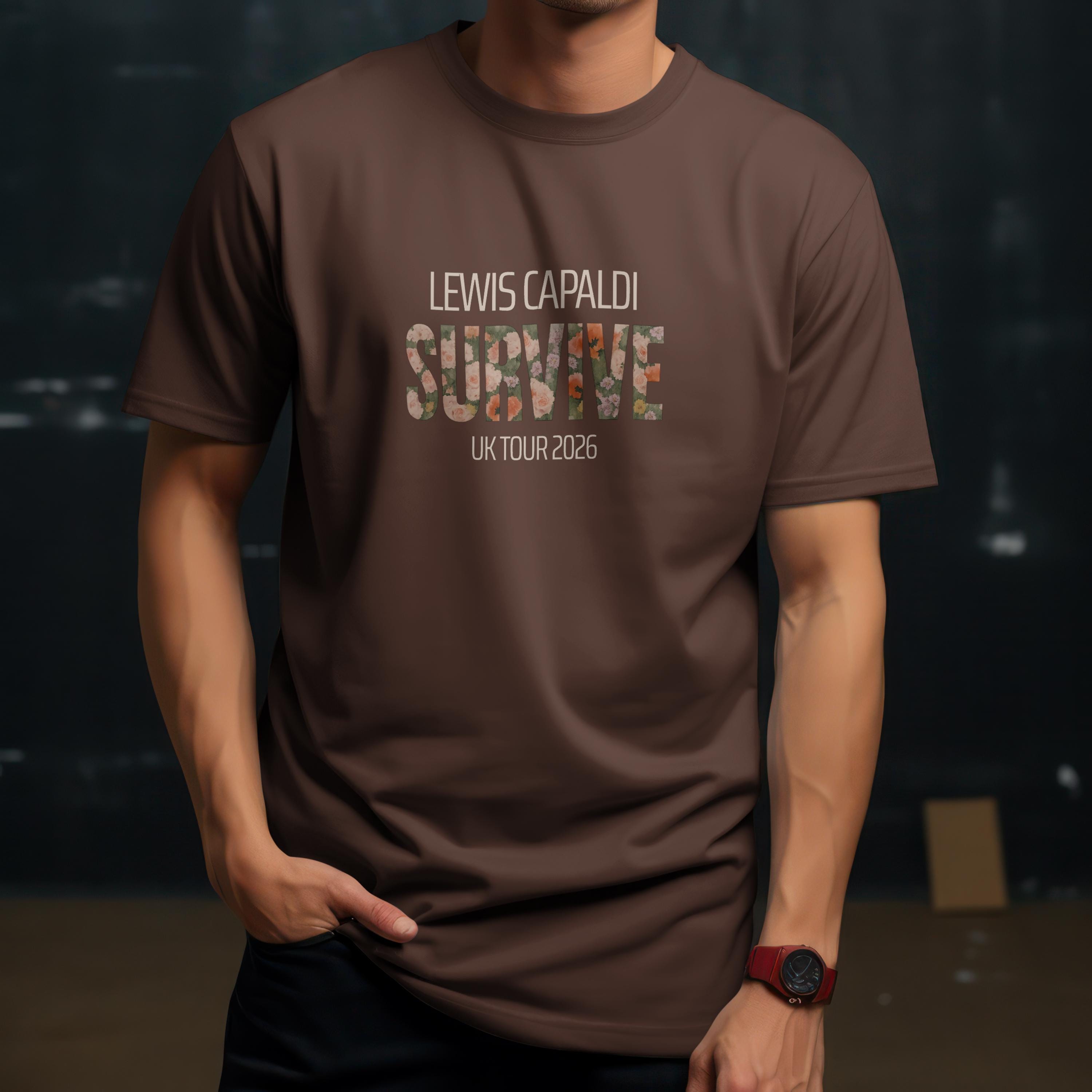 Lewis Capaldi Tour T-Shirt in Chocolate