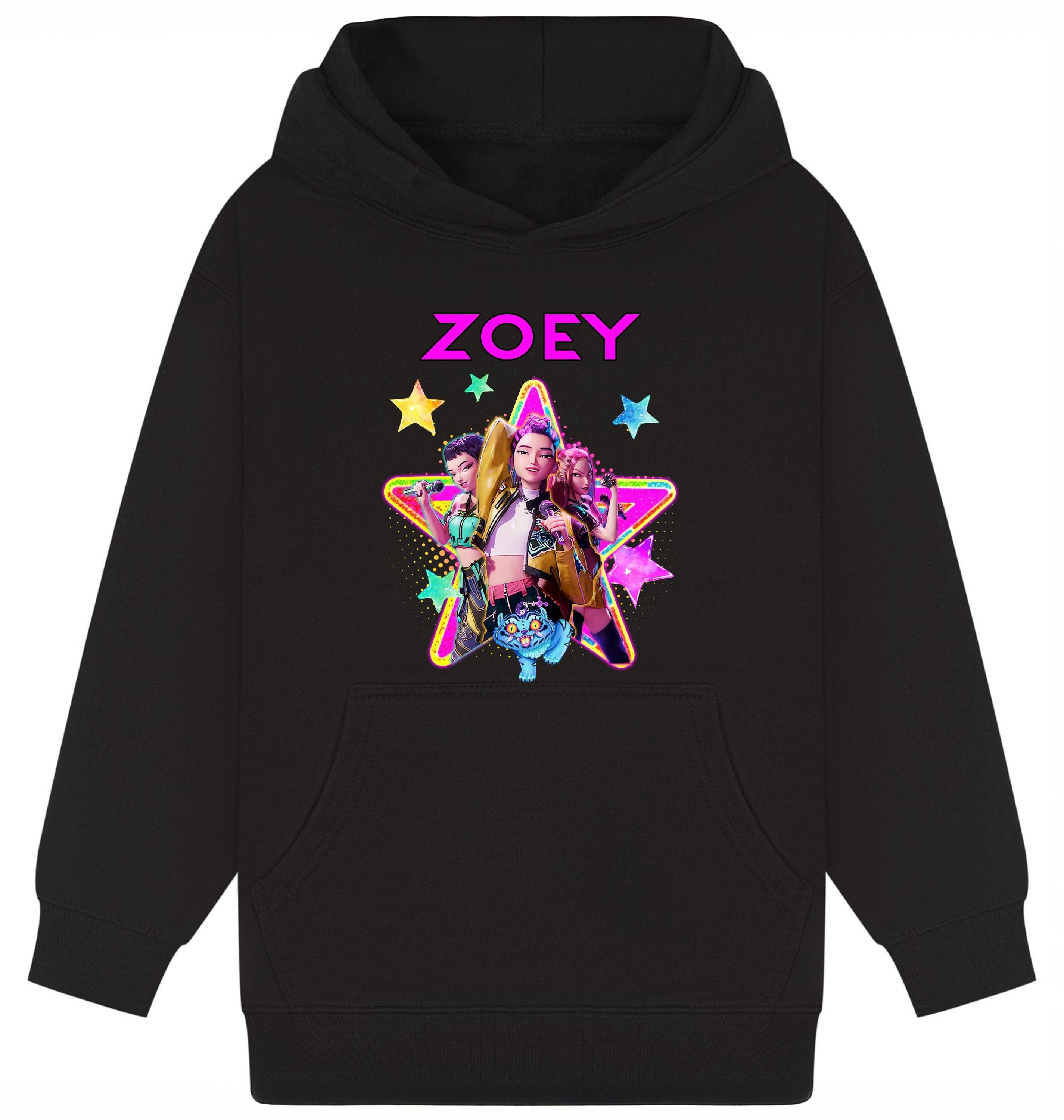 Personalised Huntrix K-Pop Demon Hunters Kids Hoodie | Custom Name Hood | Kpop Gift