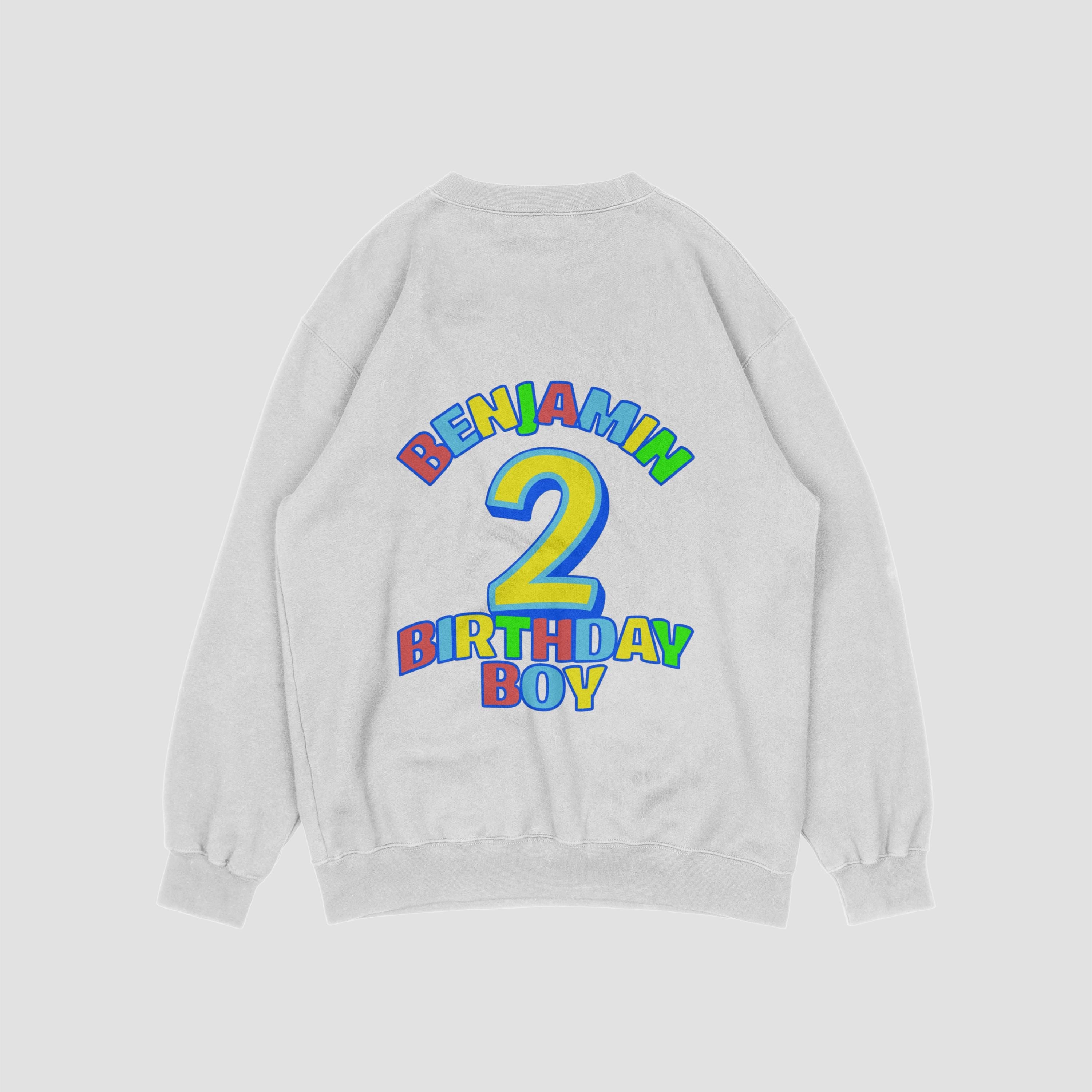 Personalised Birthday Boy Number Sweatshirt with Name & Age