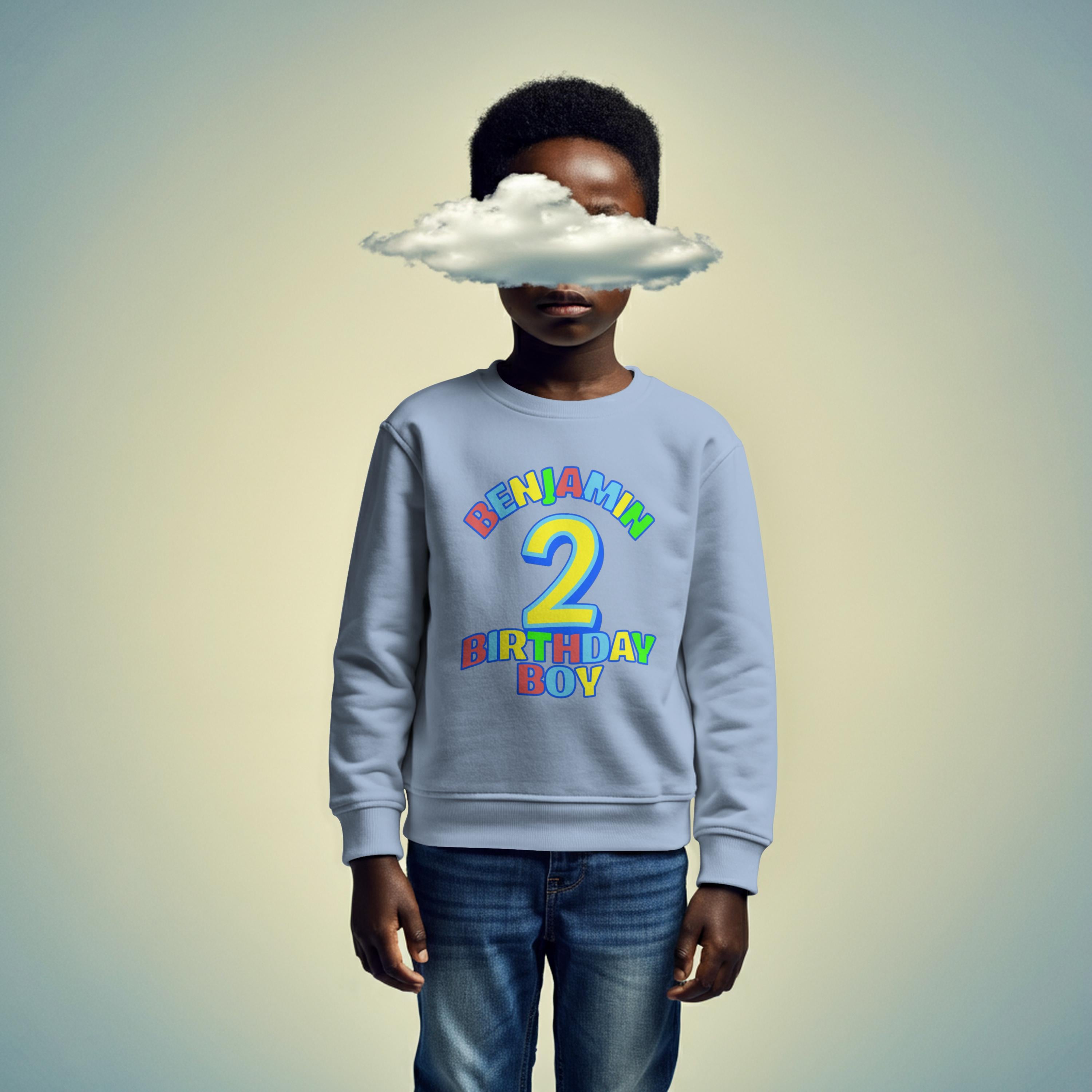 Personalised Birthday Boy Number Sweatshirt with Name & Age