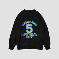 Personalised Birthday Boy Number Sweatshirt with Name & Age