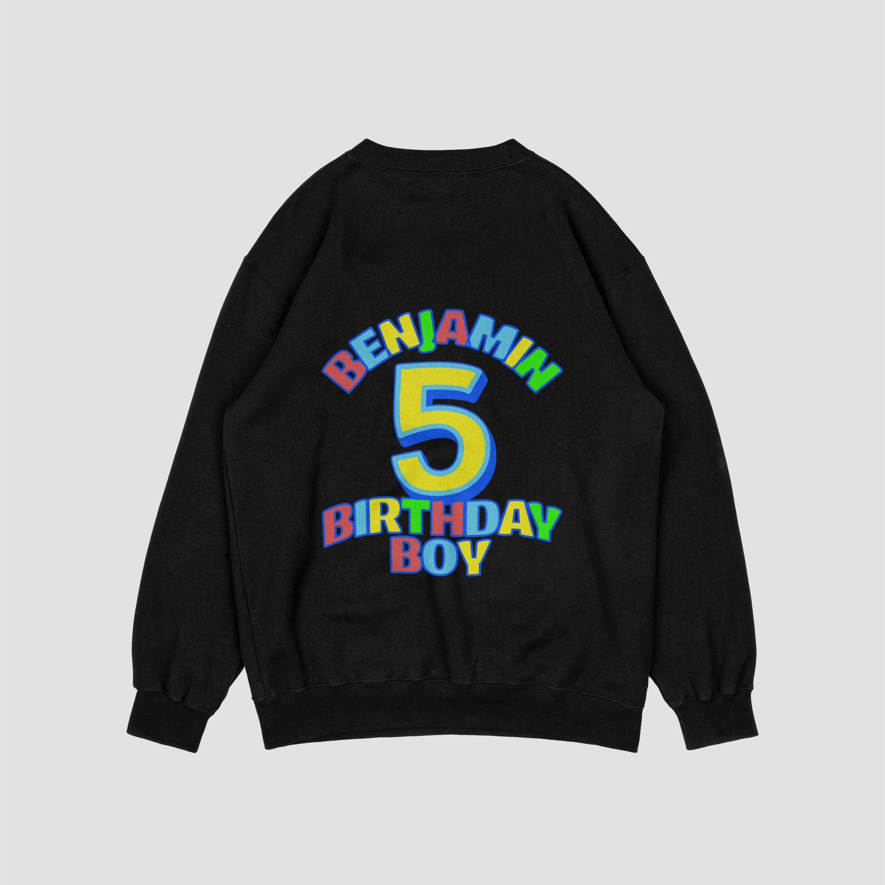 Personalised Birthday Boy Number Sweatshirt with Name & Age