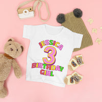 Personalised Birthday Girl Number T-Shirt with Name & Age
