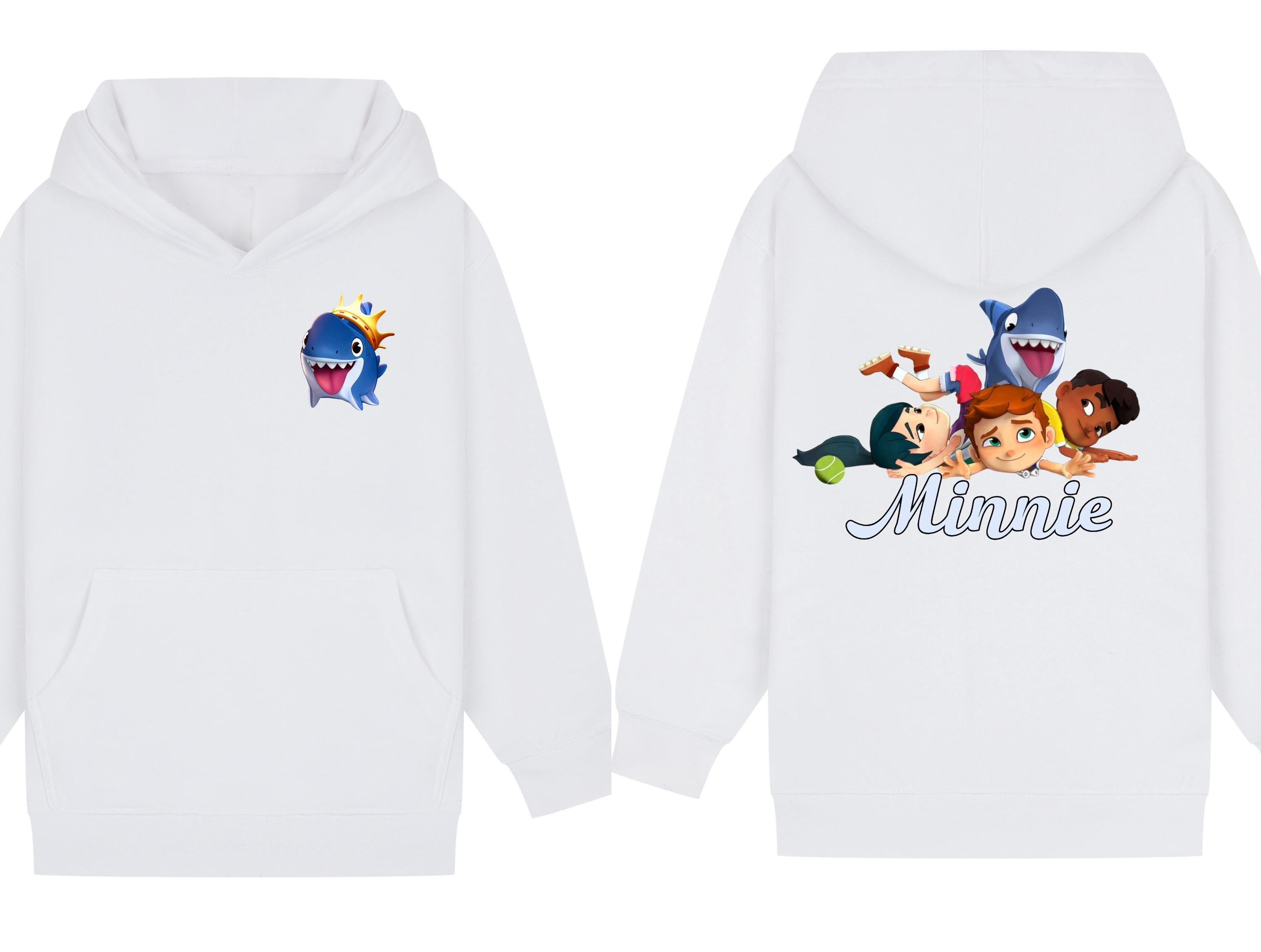 Custom Sharkdog Hoodie – Personalised double sided Kids Hoodie
