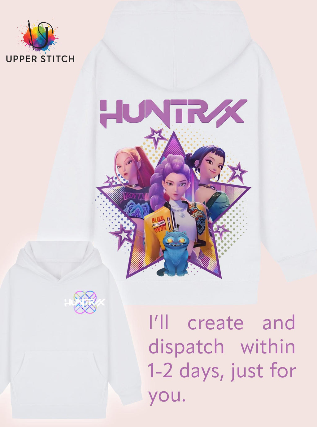 KPop Demon Hunters Huntrix Inspired Hoodie • Kids & Adults sizes • K-Pop anime Gift