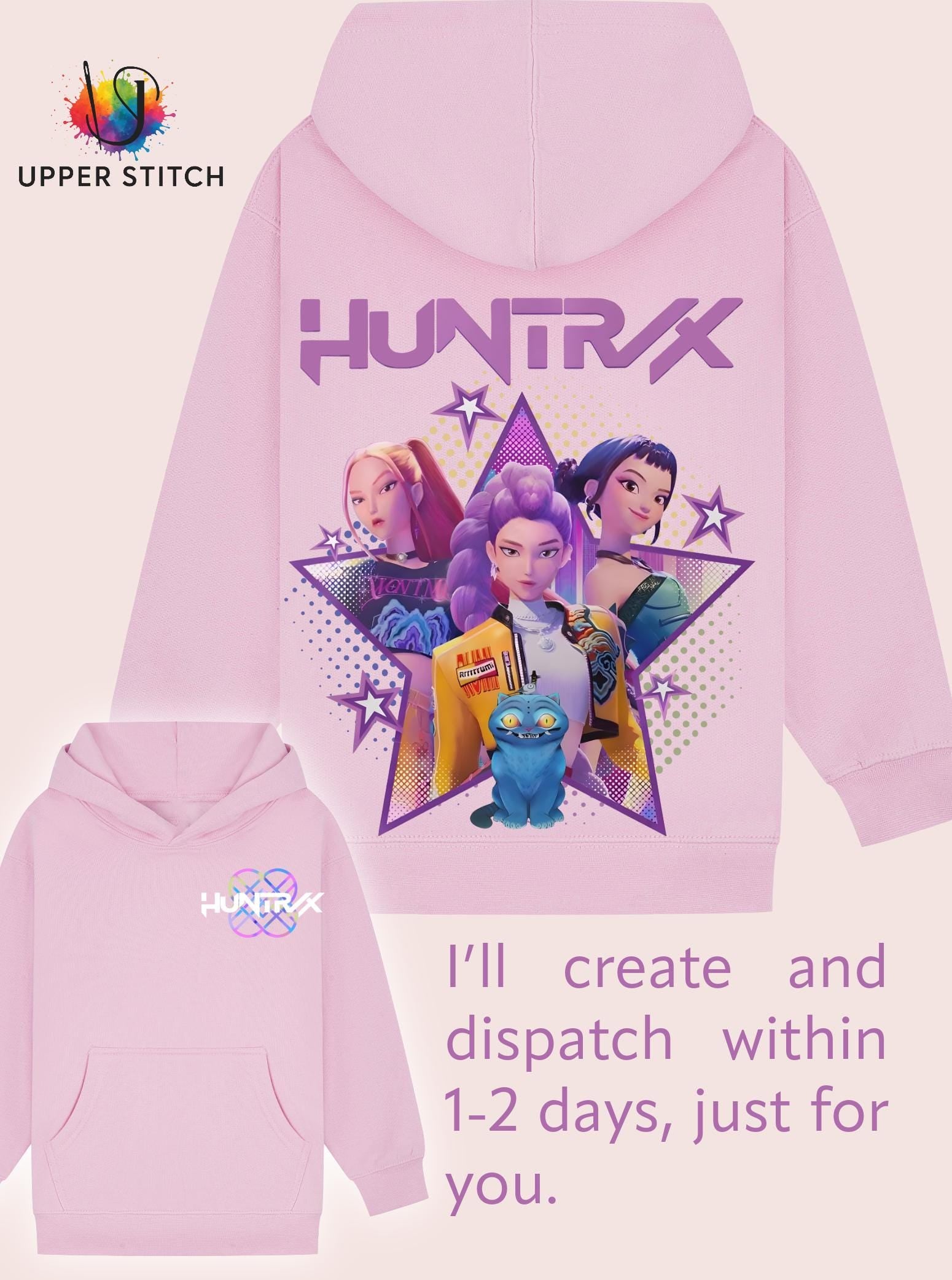 KPop Demon Hunters Huntrix Inspired Hoodie • Kids & Adults sizes • K-Pop anime Gift