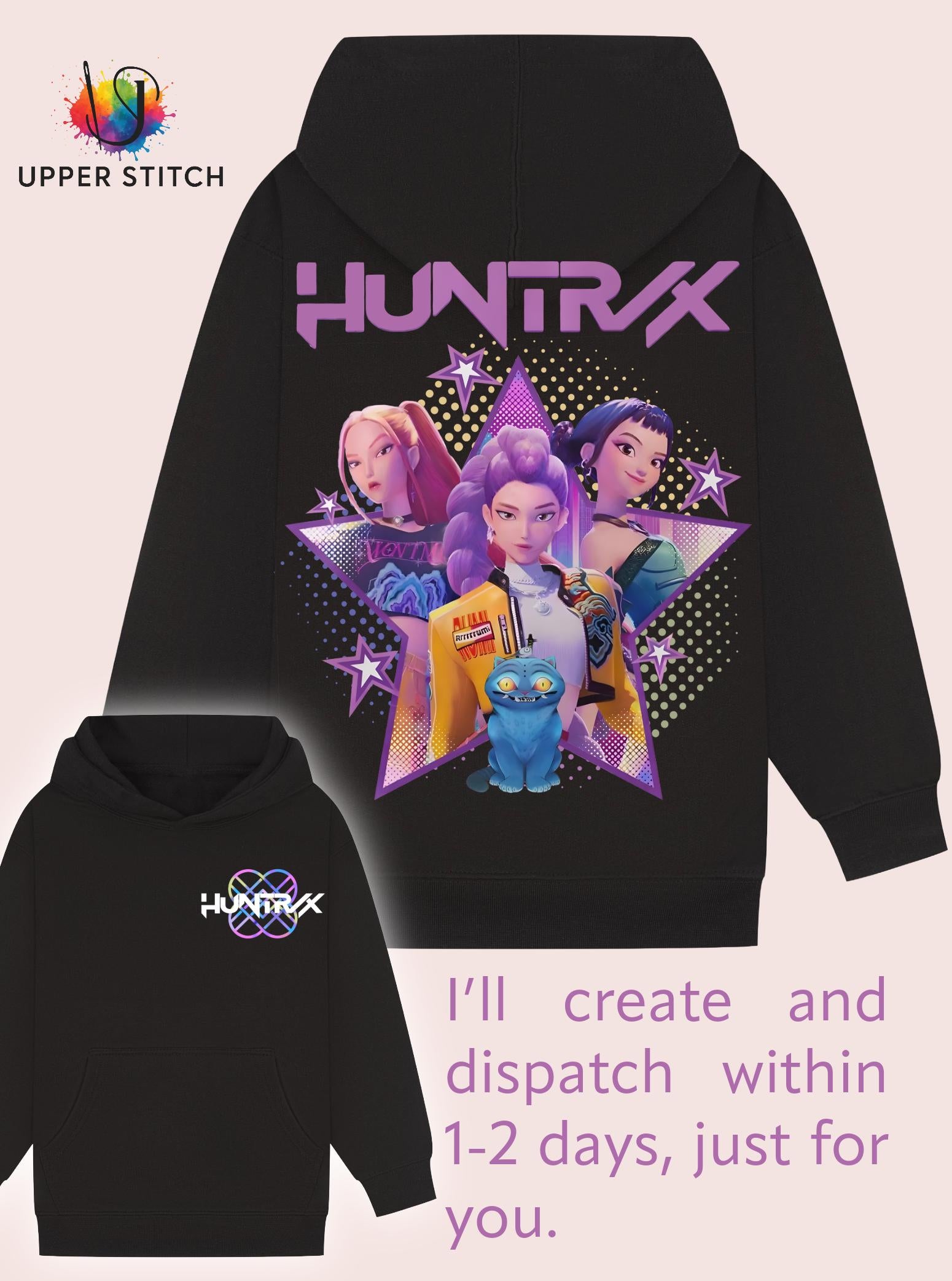 KPop Demon Hunters Huntrix Inspired Hoodie • Kids & Adults sizes • K-Pop anime Gift
