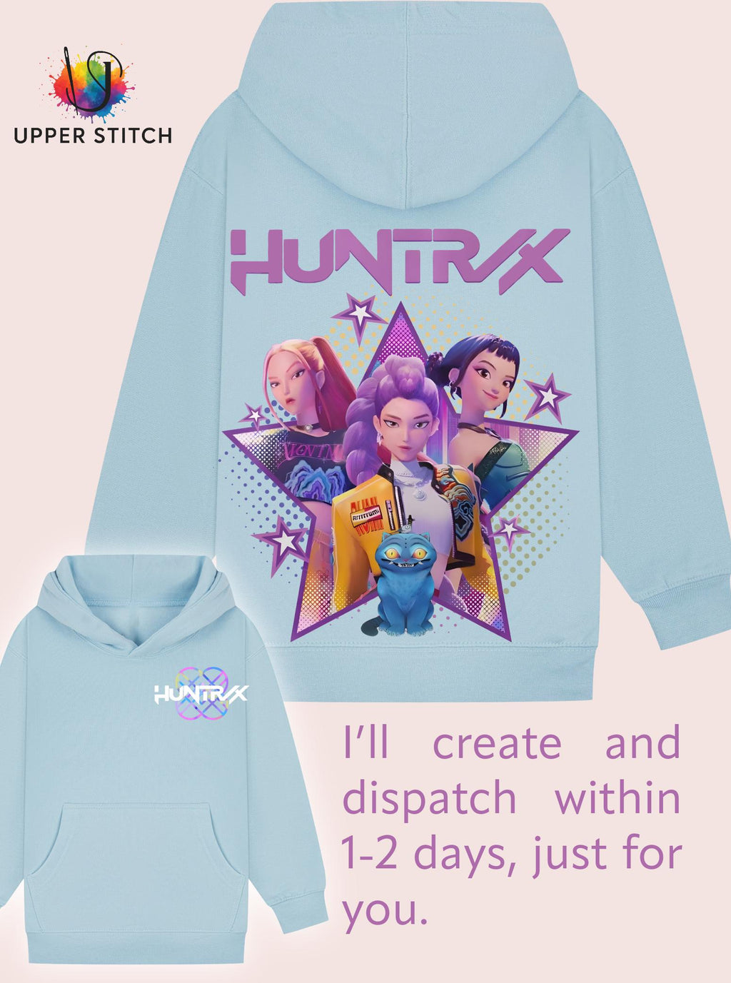 KPop Demon Hunters Huntrix Inspired Hoodie • Kids & Adults sizes • K-Pop anime Gift
