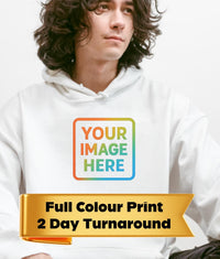 Personalised Custom Hoodie with Full Colour Design, Unisex, 2-Day Turnaround, Gift, Events & Workwear