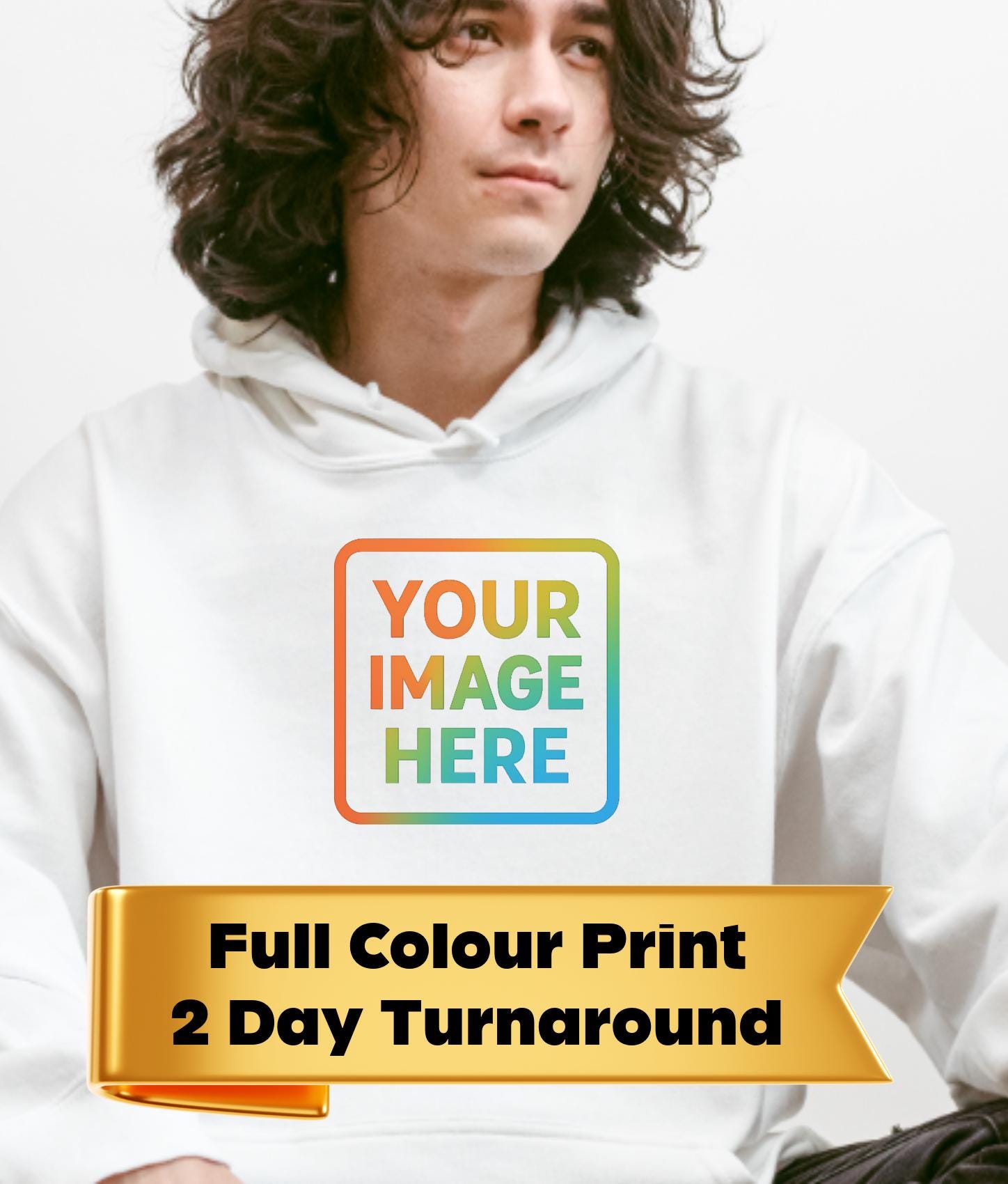 Personalised Custom Hoodie with Full Colour Design, Unisex, 2-Day Turnaround, Gift, Events & Workwear
