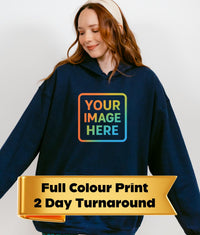 Personalised Custom Hoodie with Full Colour Design, Unisex, 2-Day Turnaround, Gift, Events & Workwear