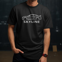 Nissan JDM Car Silhouette T-Shirt, Motorsport Gift for Enthusiasts, Skyline, GTR, Cotton Shirt