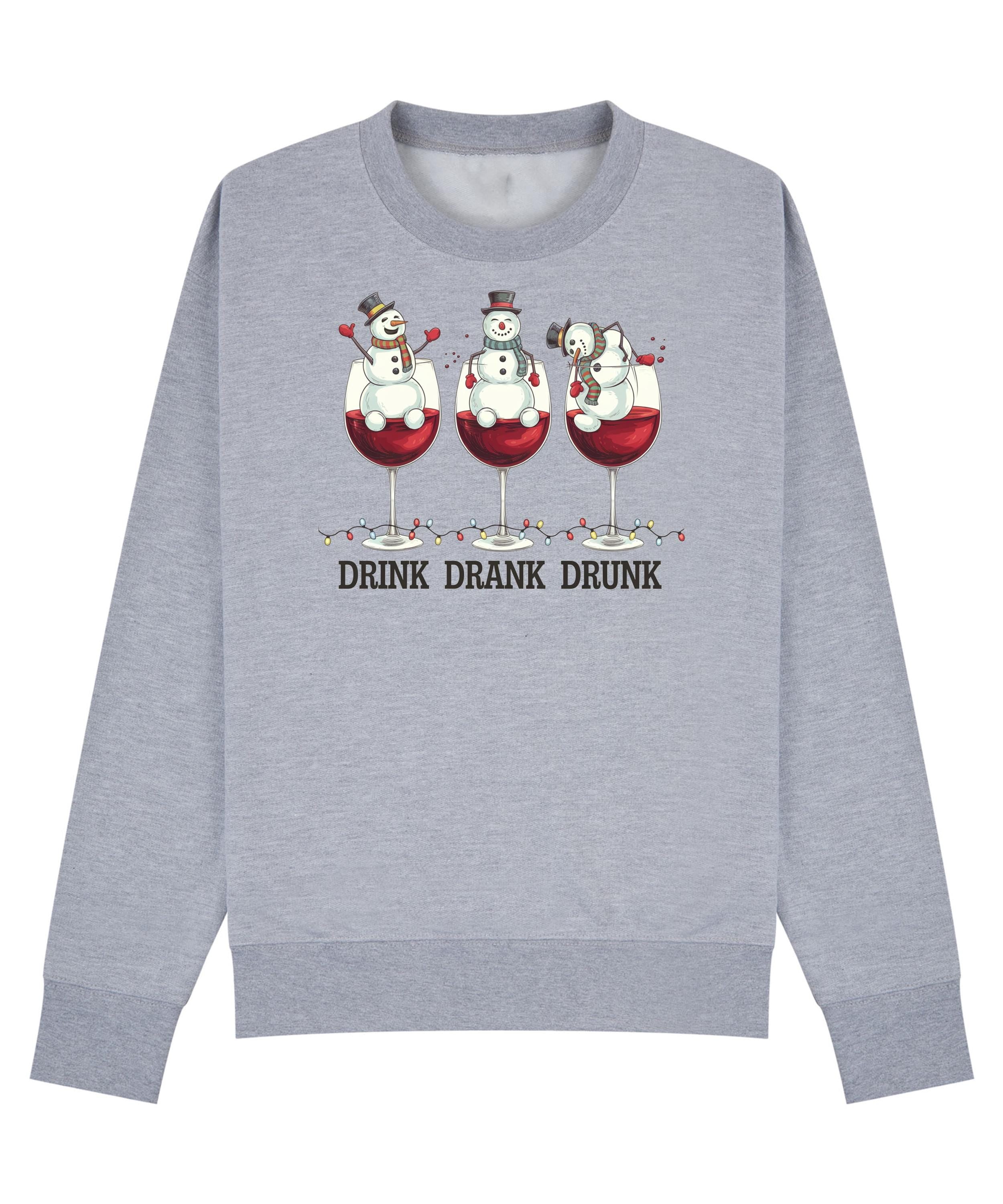Drink Drank Drunk Christmas Jumper – Festive sweatshirt for Work Parties, Family Gatherings & Drinks!