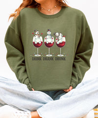 Drink Drank Drunk Christmas Jumper – Festive sweatshirt for Work Parties, Family Gatherings & Drinks!