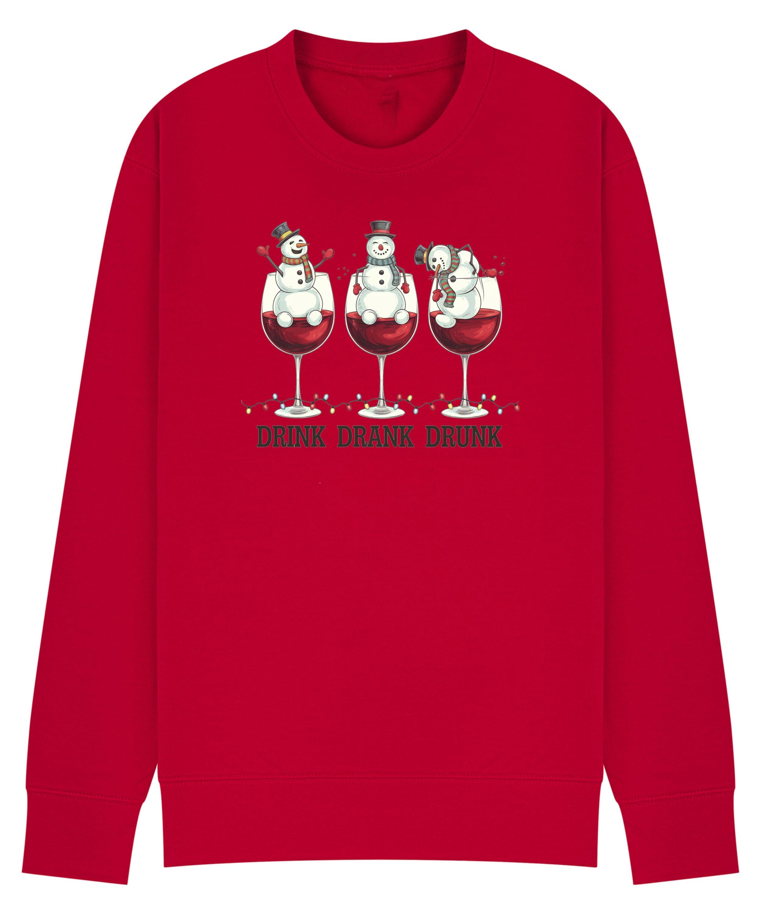 Drink Drank Drunk Christmas Jumper – Festive sweatshirt for Work Parties, Family Gatherings & Drinks!