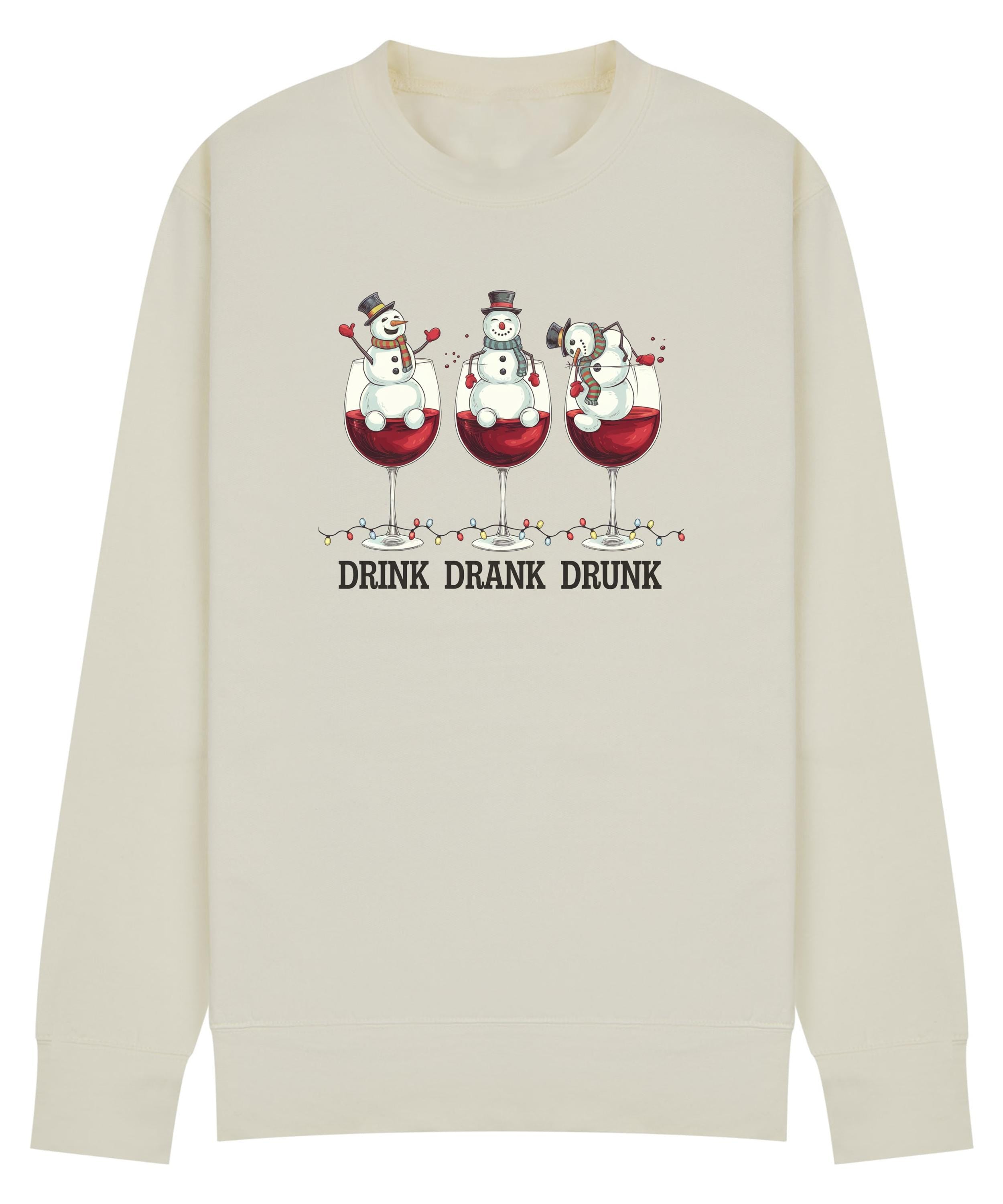 Drink Drank Drunk Christmas Jumper – Festive sweatshirt for Work Parties, Family Gatherings & Drinks!