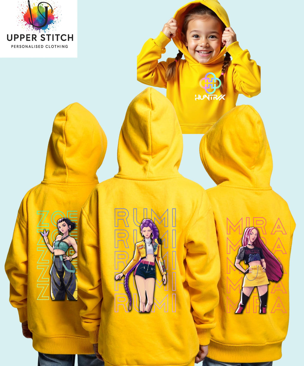 Anime Character Huntrix Hoodie - Zoey, Mira, Rumi K-Pop Demon Hunters hood