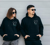 Personalised Disney Hoodie – Mickey or Minnie Back Design | Family Holiday Matching | Custom Name
