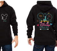 Personalised Disney Hoodie – Mickey or Minnie Back Design | Family Holiday Matching | Custom Name