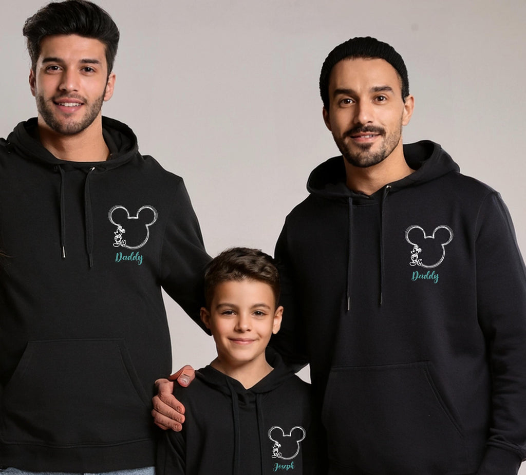 Personalised Disney Hoodie – Mickey or Minnie Back Design | Family Holiday Matching | Custom Name