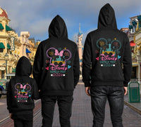 Personalised Disney Hoodie – Mickey or Minnie Back Design | Family Holiday Matching | Custom Name