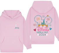 Personalised Disney Hoodie – Mickey or Minnie Back Design | Family Holiday Matching | Custom Name