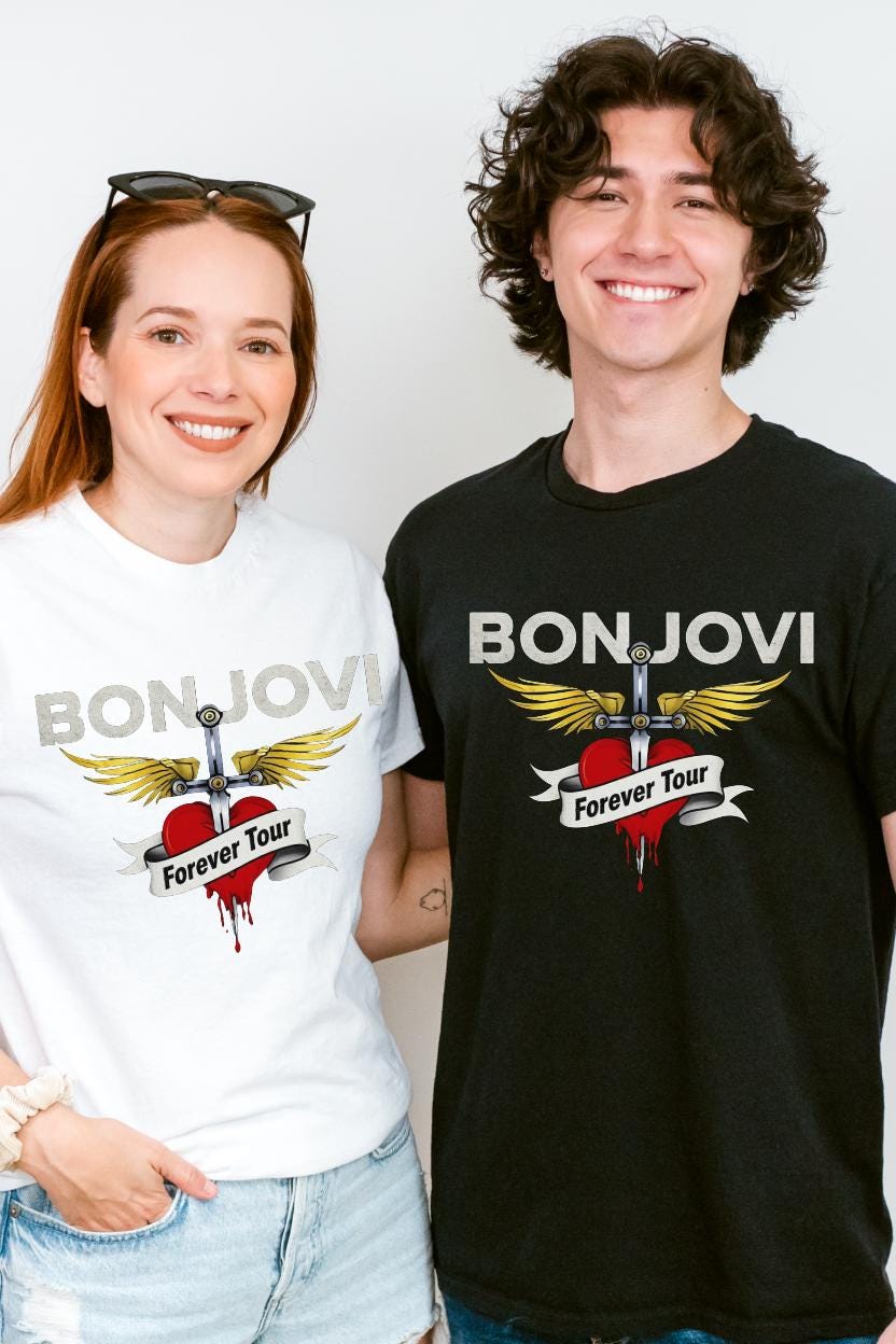 Bon Jovi Forever Tour Fan T-Shirt | Rock Band Tee | Concert Shirt Plus Sizes