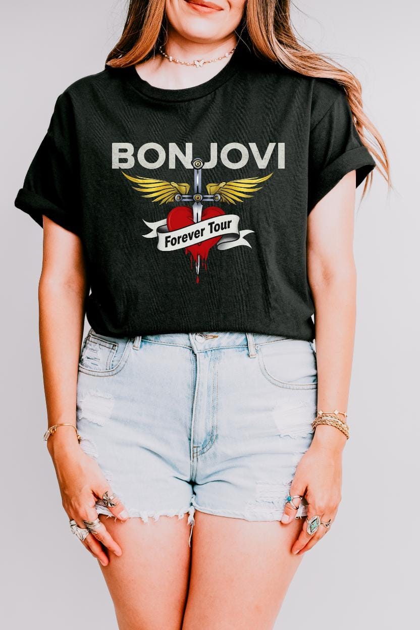 Bon Jovi Forever Tour Fan T-Shirt | Rock Band Tee | Concert Shirt Plus Sizes