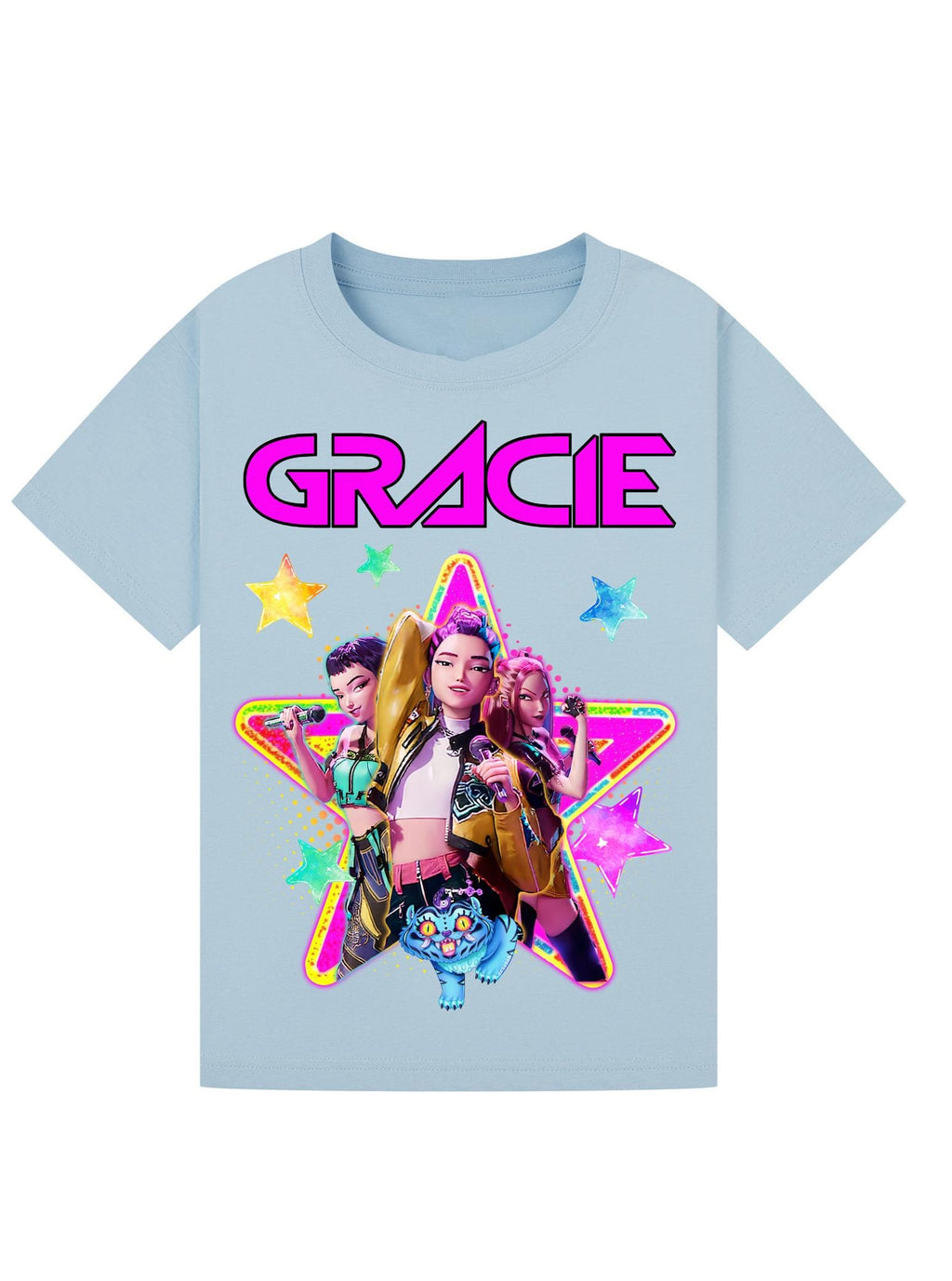 Personalised K-Pop Demon Hunters Kids T-Shirt | Custom Huntrix Name Shirt | Birthday Outfit