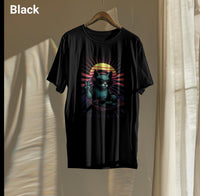 DJ Cat Retro Vibes T-Shirt Colour Sample BLACK