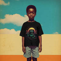 DJ Cat Retro Vibes T-Shirt in Kids Black II