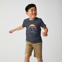 DJ Cat Retro Vibes T-Shirt in Kids Navy