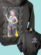Anime Character Huntrix Hoodie - Zoey, Mira, Rumi K-Pop Demon Hunters hood