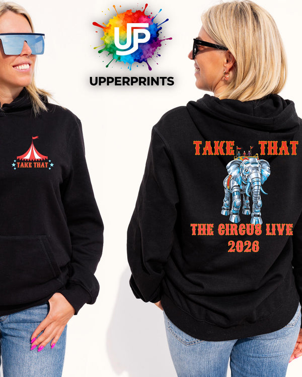 Take That Circus Tour 2026 Hoodie - Unofficial, Elephant in Plus Sizes & Colours