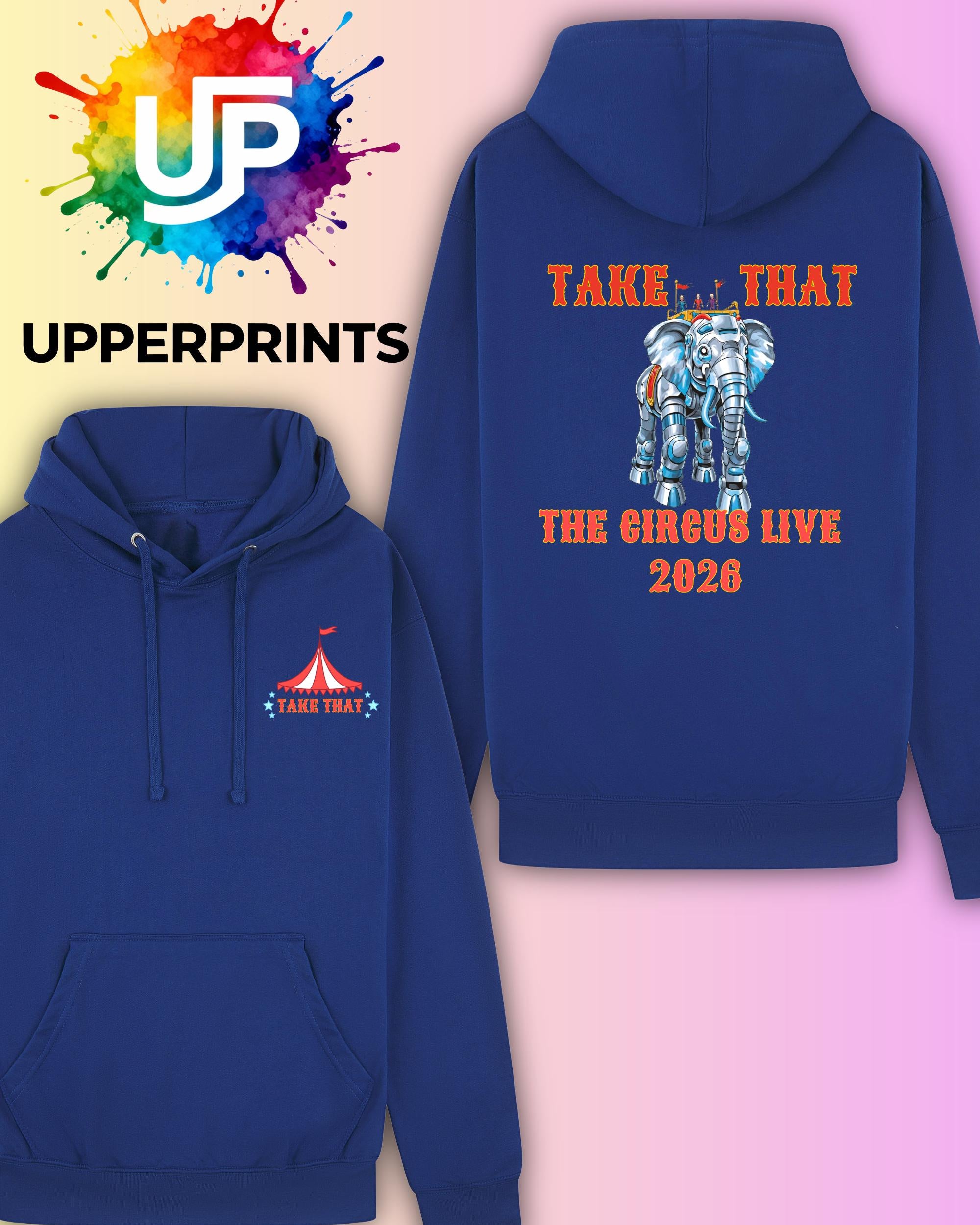Take That Circus Tour 2026 Hoodie - Unofficial, Elephant in Plus Sizes & Colours