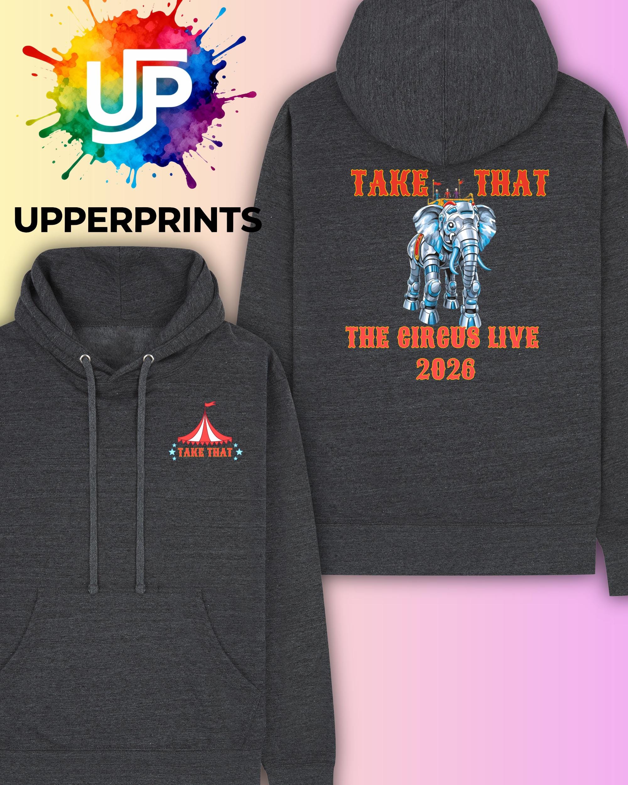 Take That Circus Tour 2026 Hoodie - Unofficial, Elephant in Plus Sizes & Colours